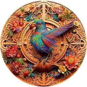 Vibrant Bird Wooden Puzzle by [Brand]